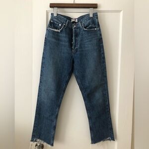 Agolde Riley high rise straight crop